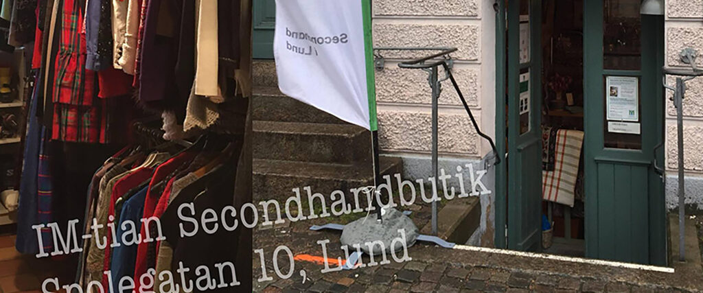 IM-tian Secondhandbutik på Spolegatan i Lund