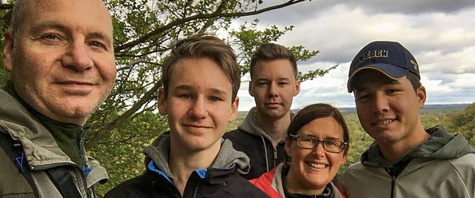 Familjen Steffen och Ali på utflykt.