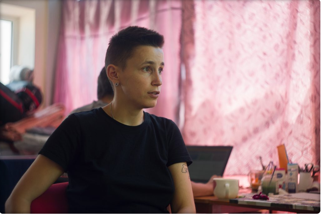 Olena Hryhoriak, härbärgets samordnare 