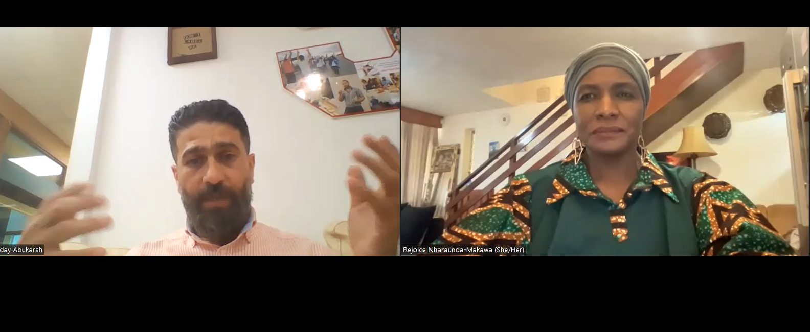 Skärmdump som visar två deltagare.